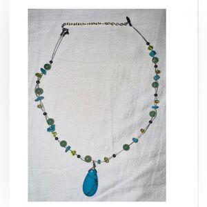 Turquoise and Green Beaded Necklace